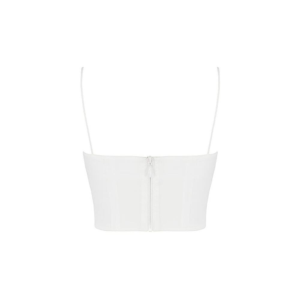 House of CB Lilibeth White Gathered Bustier Top Size Medium - Picture 3 of 7